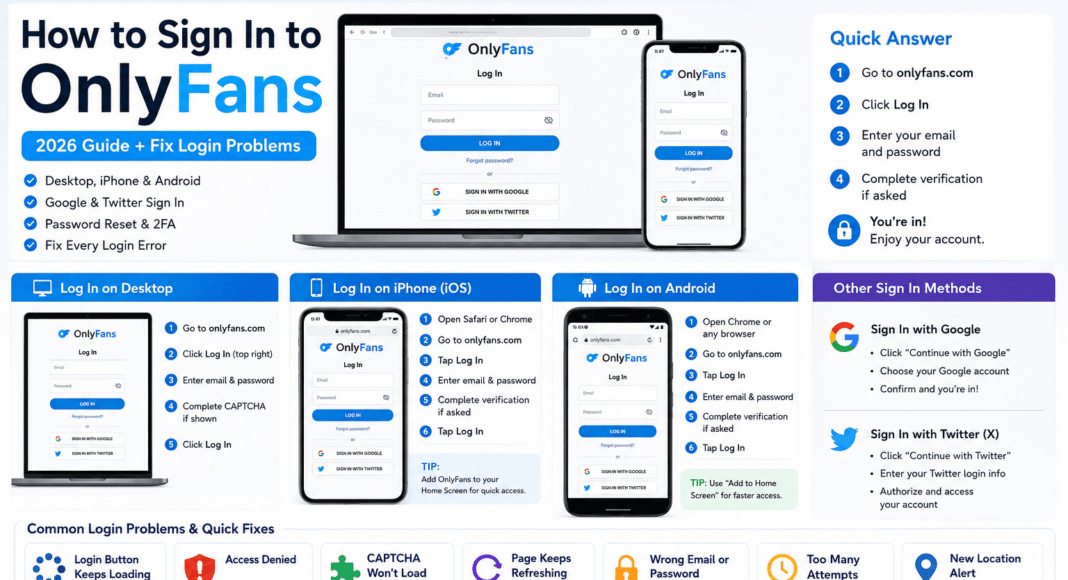 How to Log Into OnlyFans on Desktop